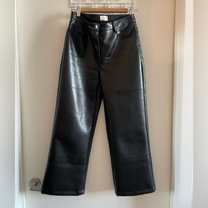 Aritzia Wilfred black leather pants, size small